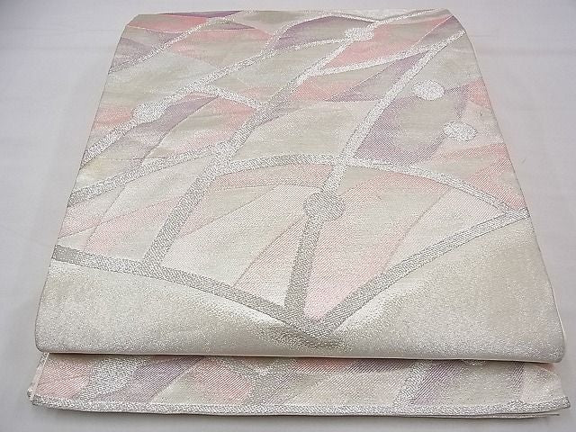 平和屋着物■六通柄袋帯 吉祥文 銀糸 逸品 n-ts0043