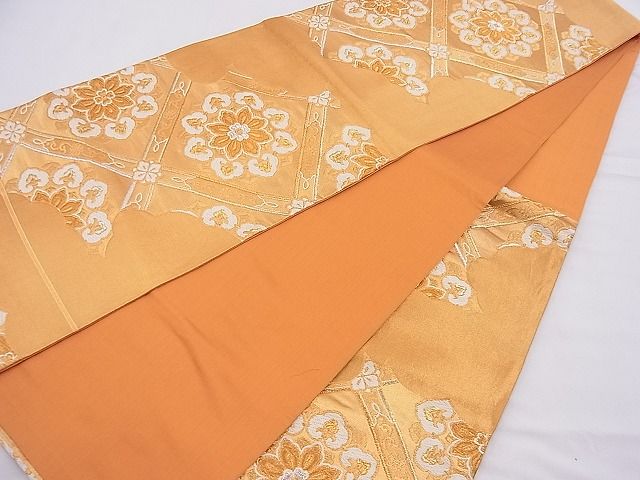 平和屋着物■六通柄袋帯 唐織 菱天井花文 金糸 逸品 n-je3651
