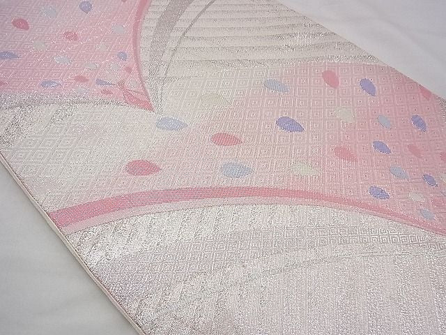 平和屋着物■六通柄袋帯 孔雀吉祥文 銀糸 逸品 n-ts0047