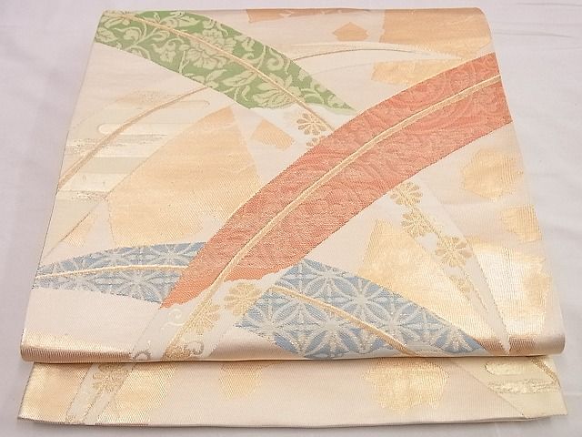 平和屋着物■六通柄袋帯 芝草吉祥花唐草文 金糸 逸品 n-hj6883