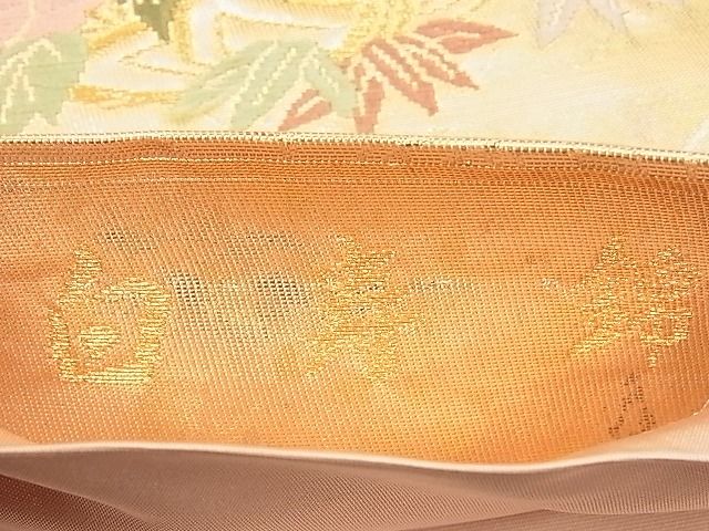 平和屋着物■六通柄袋帯 唐織 白寿錦 鳳凰花文 金糸 逸品 n-ip1606
