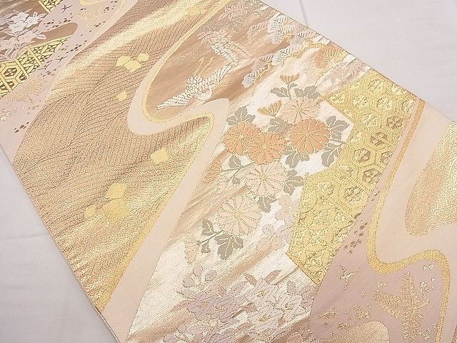 平和屋着物■六通柄袋帯 唐織 花鳥文 金糸 逸品 hy9057