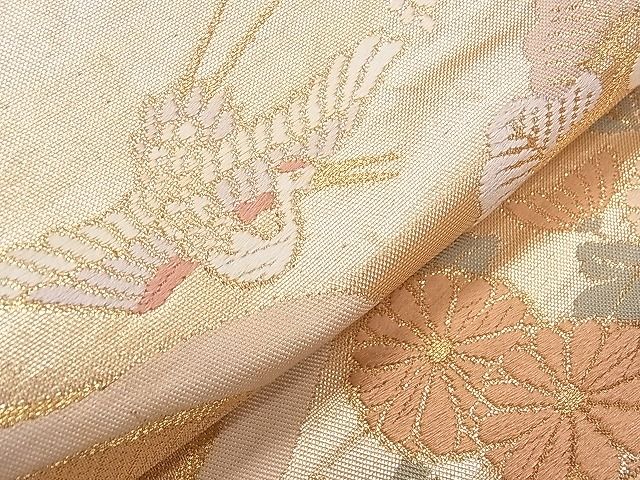 平和屋着物■六通柄袋帯 唐織 花鳥文 金糸 逸品 hy9057