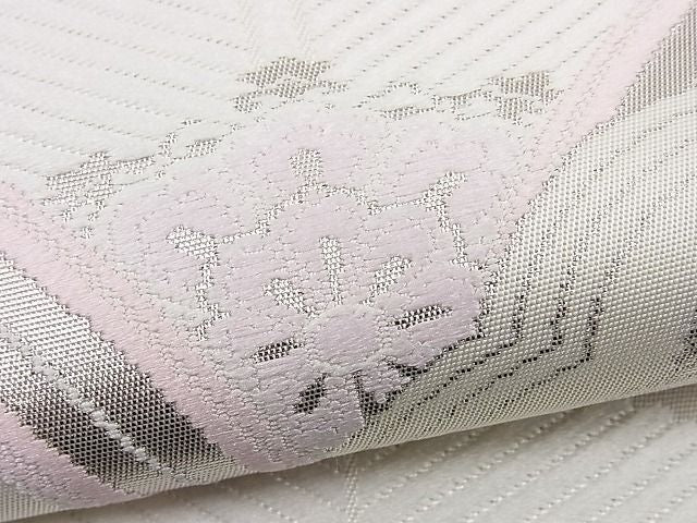 平和屋着物■六通柄袋帯 唐織 抄琴錦 プラチナ本銀箔二重織 逸品 n-pk3800