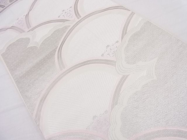 平和屋着物■六通柄袋帯 唐織 抄琴錦 プラチナ本銀箔二重織 逸品 n-pk3800