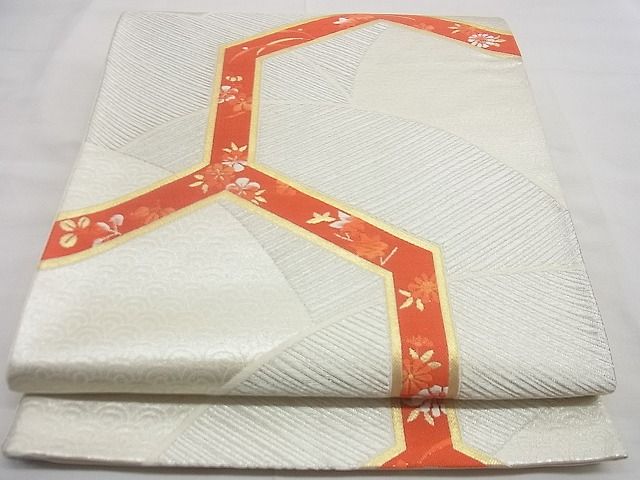 平和屋着物■六通柄袋帯 唐織 毘沙門亀甲草花文 金銀糸 逸品 n-gh3996