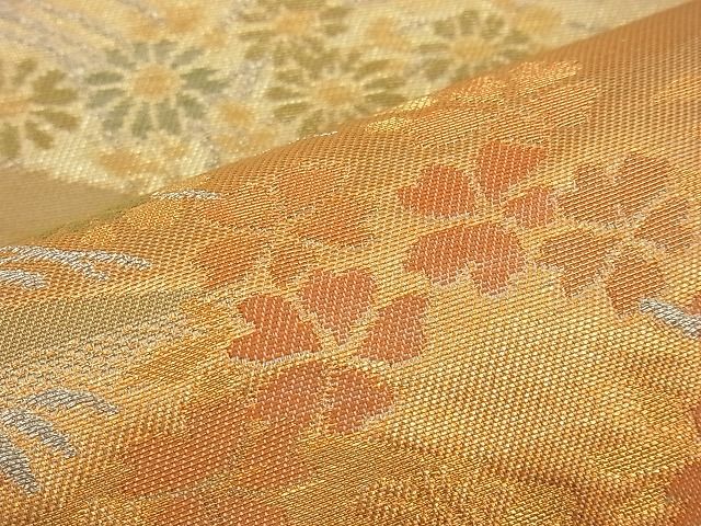 平和屋着物■六通柄袋帯 流水花松文 金銀糸 逸品 n-xi0234