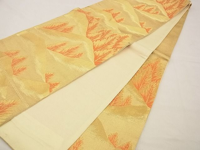 平和屋着物■西陣 六通柄袋帯 遠山樹林文 金糸 逸品 n-xi0294