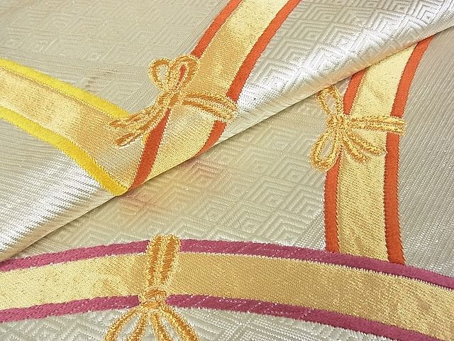 平和屋着物■六通柄袋帯 籬吉祥文 金銀糸 逸品 ea0722
