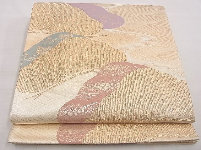 平和屋着物■六通柄袋帯 浜松文様 金糸 逸品 n-yt0110
