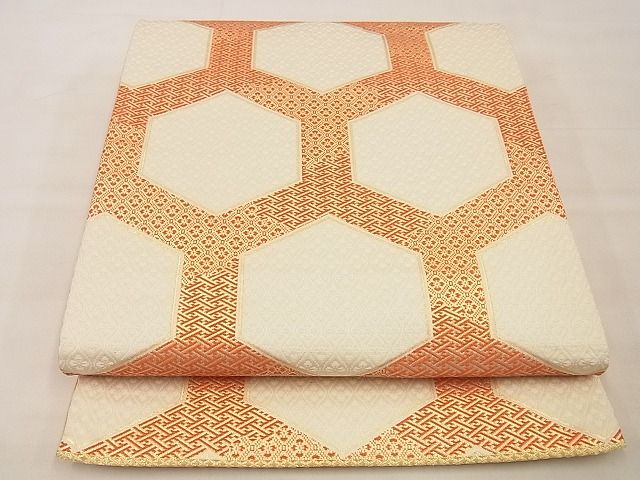 平和屋着物■六通柄袋帯 唐織 亀甲有職文 金糸 逸品 n-xi0348