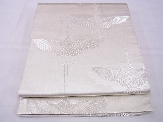 平和屋着物■六通太鼓柄袋帯 祝鶴 金銀糸 逸品 n-xi0377