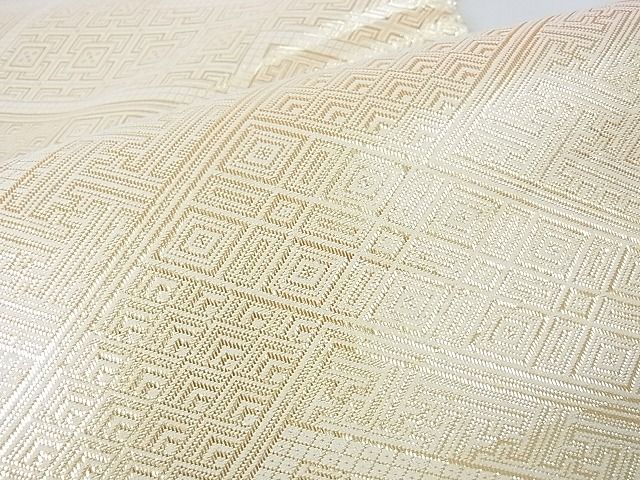 平和屋着物■佐賀錦 六通柄袋帯 幾何学文様 金糸 逸品 op6451