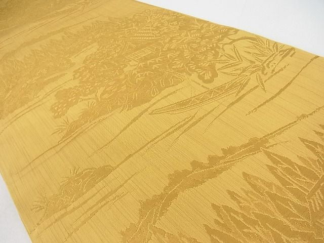 平和屋着物■六通柄 本袋帯 風景花文 逸品 rt2698