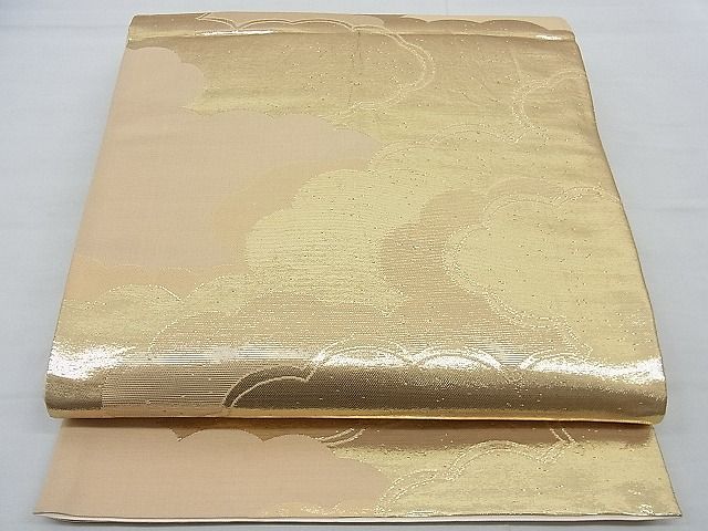 平和屋着物■六通柄袋帯 雲重ね 金糸 逸品 n-ow0222