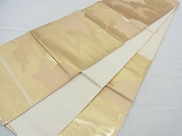 平和屋着物■六通柄袋帯 雲重ね 金糸 逸品 n-ow0222