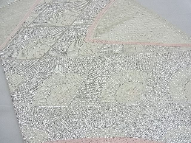 平和屋着物■六通柄袋帯 唐織 菱吉祥文 銀糸 逸品 n-ow0221