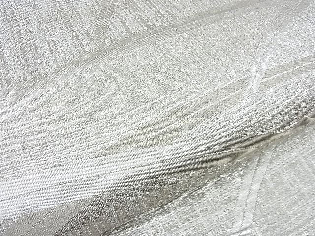 平和屋着物■六通柄袋帯 ふくれ織り 芝草文様 銀糸 逸品 n-ow0239