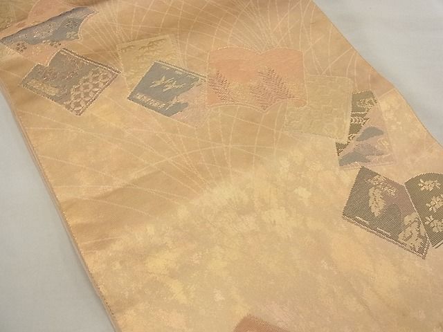 平和屋着物■六通柄京袋帯 冊子花鳥文 金糸 引箔 逸品 n-ea0576