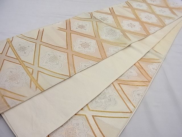 平和屋着物■六通柄袋帯 唐織 菱天井花文 金銀糸 逸品 n-ud0004
