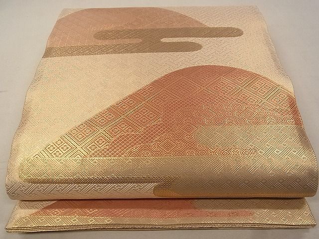 平和屋着物■佐賀錦 六通柄袋帯 遠山エ霞文 金糸 逸品 vf6339