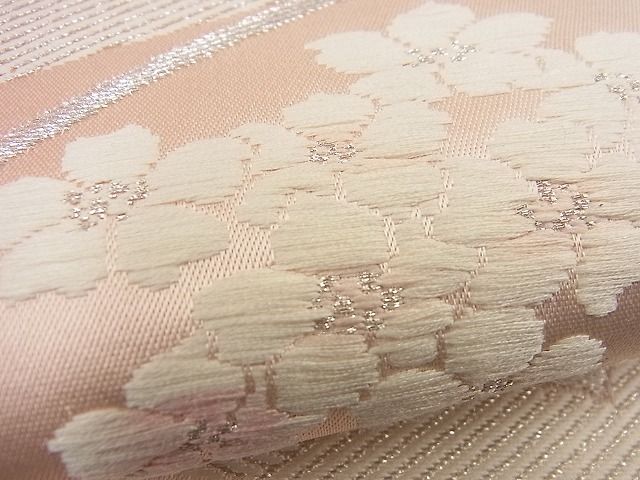 平和屋着物■六通柄袋帯 唐織 地紙重ね文 銀糸 逸品 n-wu0247