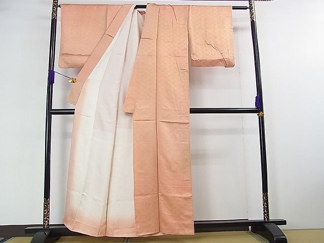 平和屋着物■付下げ 檜扇青海波地紋 暈し染め 逸品 ud2522