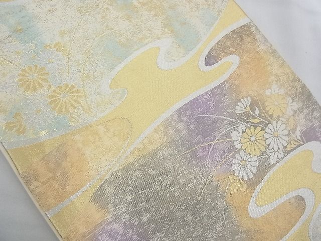 平和屋着物■六通柄袋帯 流水菊花文 金銀糸 逸品 n-ct0035