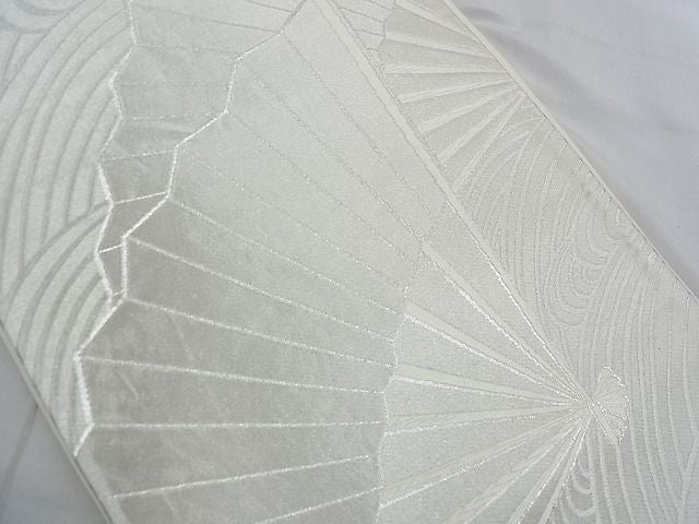 平和屋着物■六通柄袋帯 唐織 扇面流し 銀糸 逸品 n-ct0036