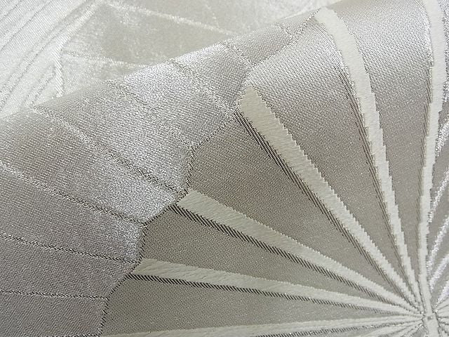 平和屋着物■六通柄袋帯 唐織 扇面流し 銀糸 逸品 n-ct0036