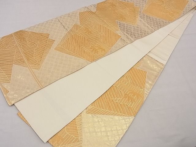 平和屋着物■六通柄袋帯 色紙重ね笹竹文 金糸 逸品 n-yt0157