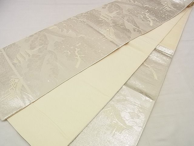 平和屋着物■六通柄袋帯 京洛百景東寺 銀糸 逸品 n-up0583
