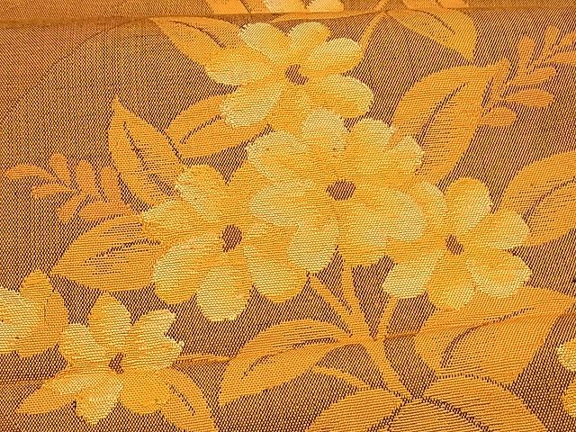 平和屋着物■六通柄袋帯 紬地 草花文 逸品 ng3420