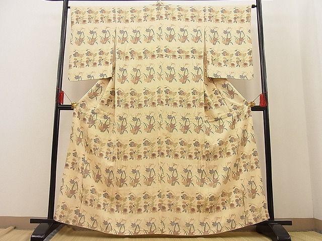 平和屋着物■付下げ 菊牡丹文 金彩 逸品 n-ip1910