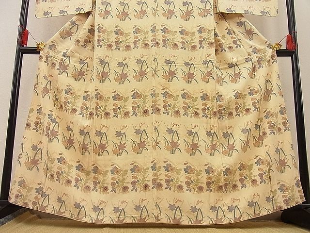 平和屋着物■付下げ 菊牡丹文 金彩 逸品 n-ip1910