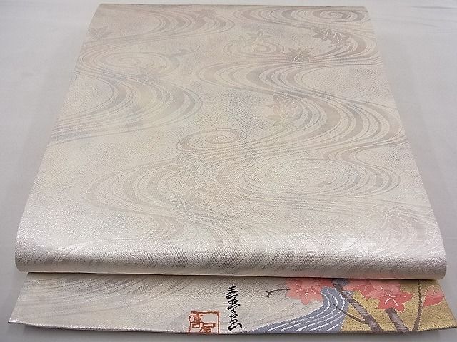 平和屋着物■全通柄袋帯 ワンポイント 唐織 京百景 銀糸 逸品 n-fw4264