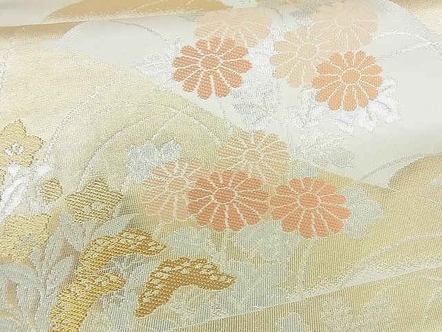 平和屋着物■六通柄袋帯 霞草花文 金銀糸 逸品 sf2928