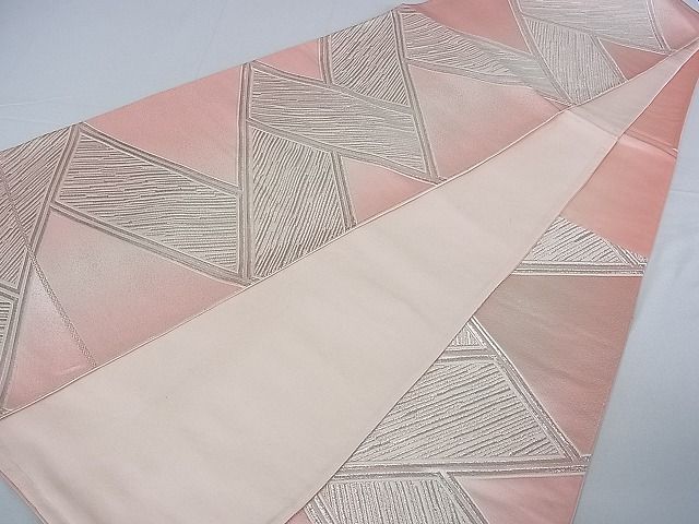 平和屋着物■六通柄袋帯 唐織 檜垣文 銀糸 逸品 ud2691