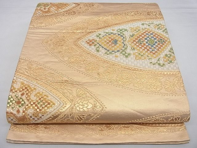 平和屋着物■六通柄袋帯 吉祥花文 金糸 逸品 n-qw0558