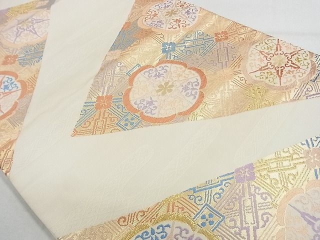 平和屋着物■六通柄袋帯 唐織 吉祥花文 金糸 逸品 ap4995