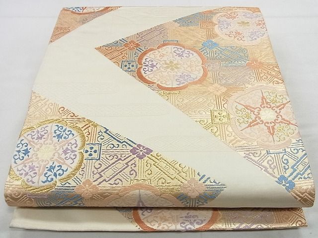 平和屋着物■六通柄袋帯 唐織 吉祥花文 金糸 逸品 ap4995
