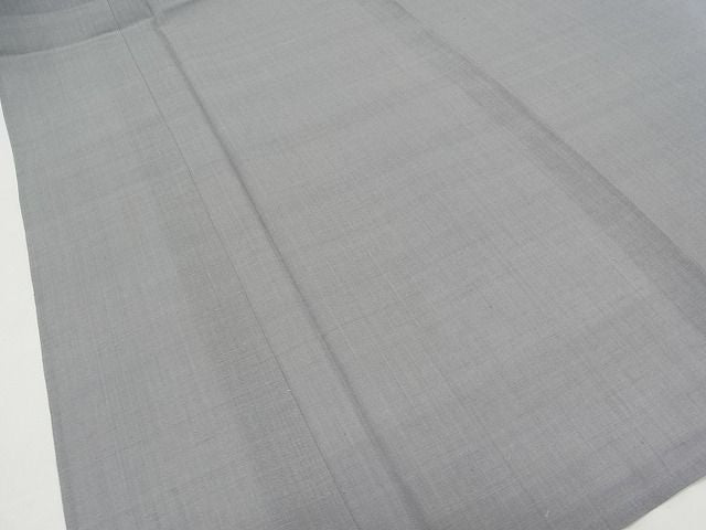 平和屋本店■希少 夏物 本場夏結城 奥順 色無地 素鼠色 織:水野節子 パールトーン加工 証紙付き 逸品 未使用3s20981