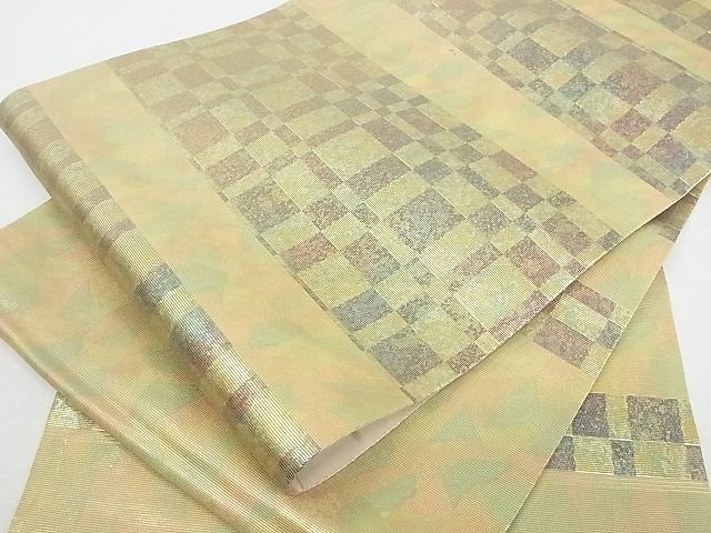 平和屋着物■西陣 六通柄袋帯 横段文 金彩 引箔 逸品 wb8589