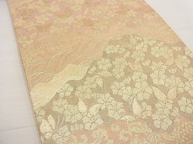 平和屋着物■佐賀錦 六通柄袋帯 花蝶文 逸品 n-ne2858