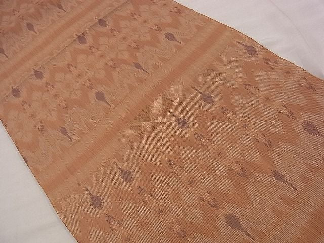 平和屋着物■全通柄袋帯 横段花文 逸品 eg0859