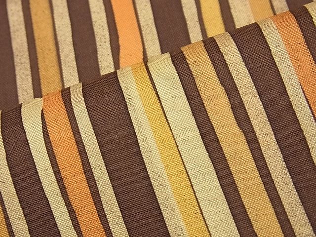 平和屋着物■上質な紬 ろうけつ染 縞 逸品 n-xi0659