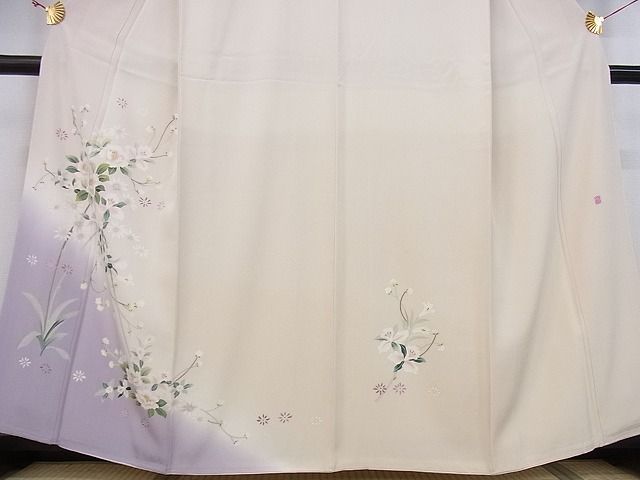 平和屋本店■極上 本加賀友禅作家 多崎元人 訪問着 草花文 暈し染め 着丈160cm 裄丈65cm 正絹 逸品 未使用 4kk4208
