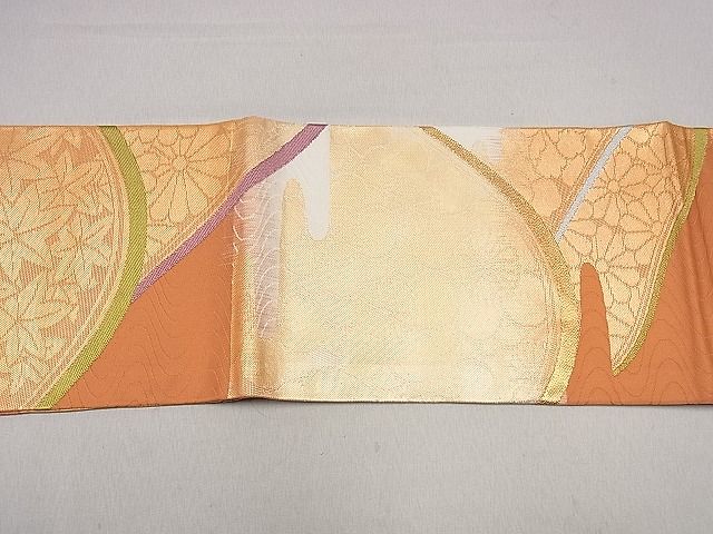 平和屋着物■九寸名古屋帯 遠山吉祥文 金糸 逸品 ng3659