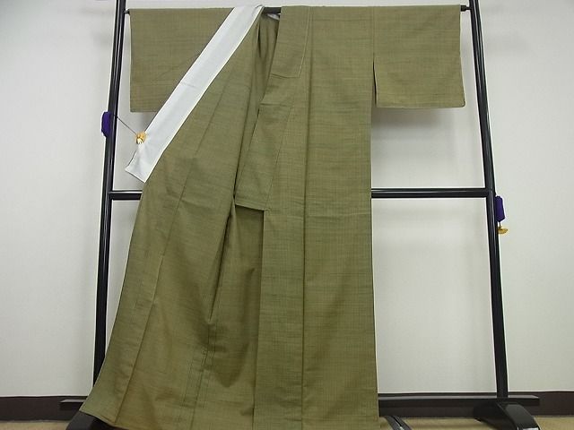 平和屋本店■超希少 人間国宝 志村ふくみ 銀座こうげい 紬 単衣 格子柄 たとう紙付き 逸品 未使用3s5654