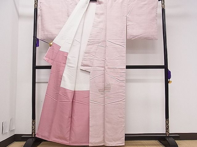 平和屋着物■付下げ 紬地 舞蝶文 逸品 ch5152